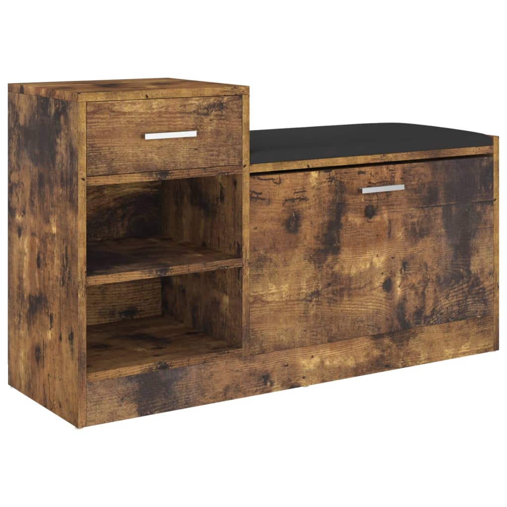 Panca Porta Scarpe Rovere Fumo 94,5x31x57cm Legno Multistrato - homemem39