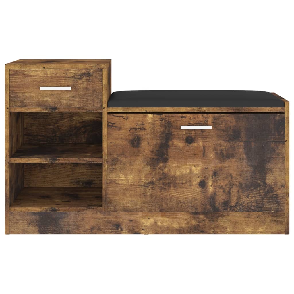 Panca Porta Scarpe Rovere Fumo 94,5x31x57cm Legno Multistrato - homemem39