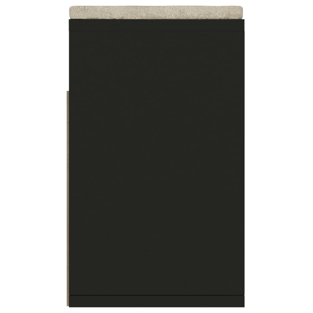 Panca Porta Scarpe con Cuscino Nera 104x30x49cm Multistrato - homemem39