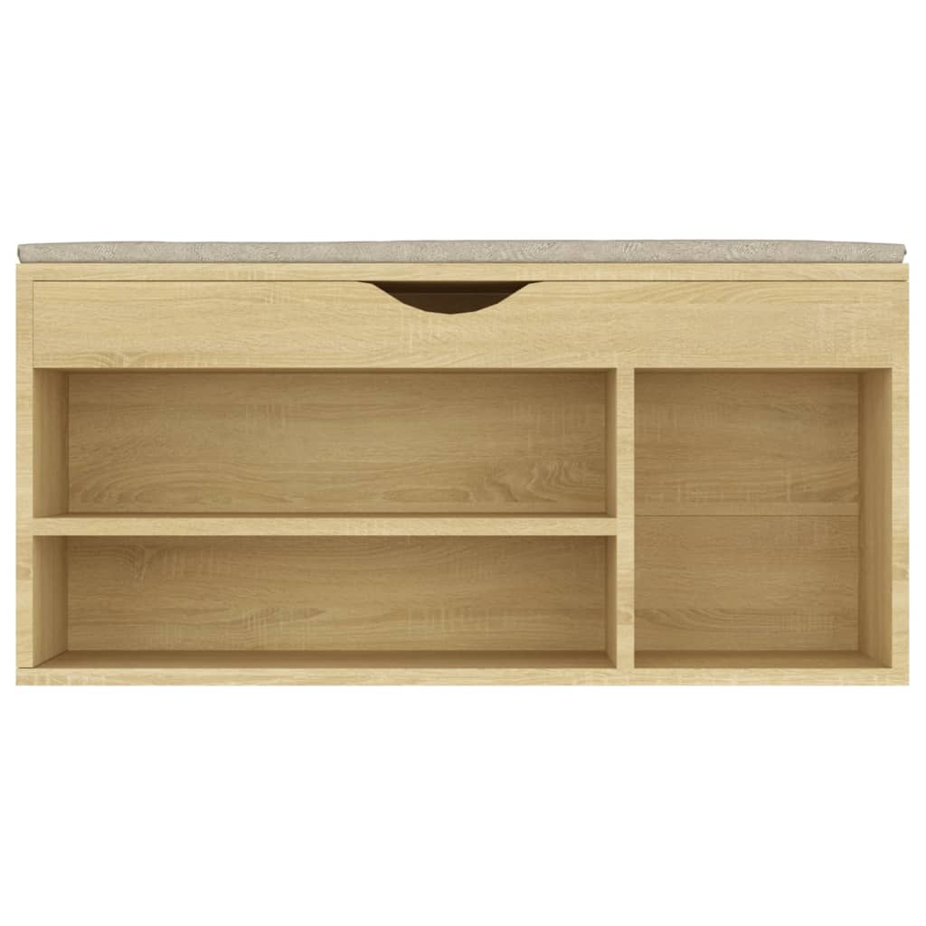 Panca Porta Scarpe Cuscino Rovere Sonoma 104x30x49 Multistrato - homemem39