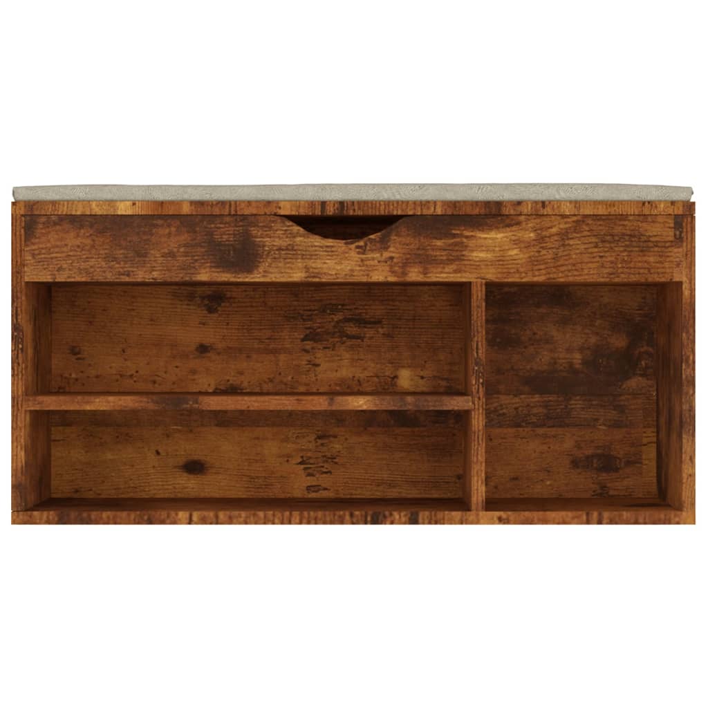 Panca Porta Scarpe Cuscino Rovere Fumo 104x30x49cm Multistrato - homemem39