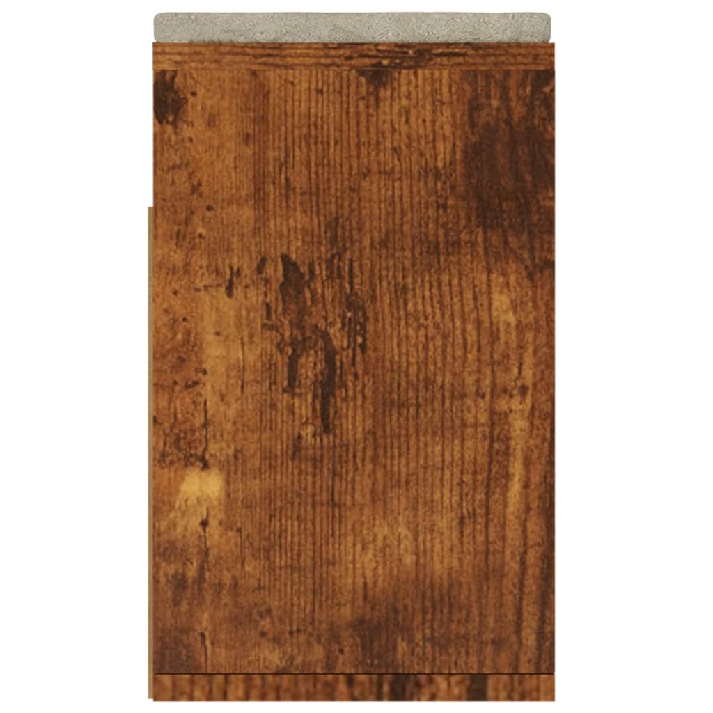 Panca Porta Scarpe Cuscino Rovere Fumo 104x30x49cm Multistrato - homemem39
