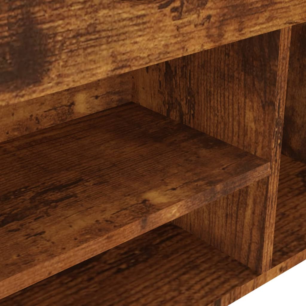 Panca Porta Scarpe Cuscino Rovere Fumo 104x30x49cm Multistrato - homemem39