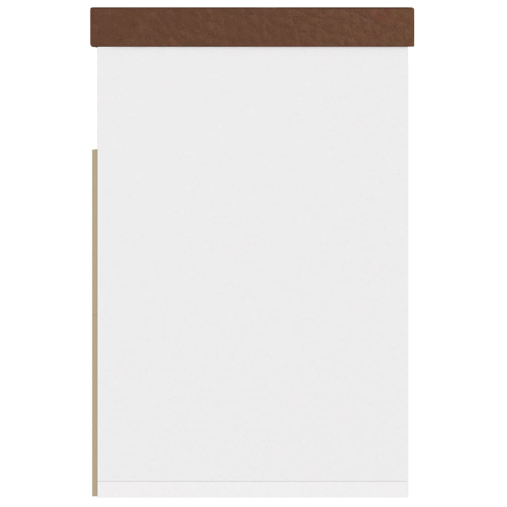Panca Scarpe Cuscino Bianco Rovere Sonoma 80x30x47 Multistrato - homemem39