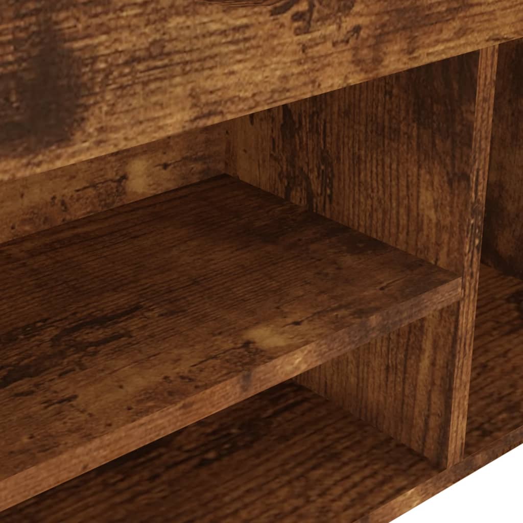 Panca Porta Scarpe Cuscino Rovere Fumo 80x30x47cm Multistrato - homemem39