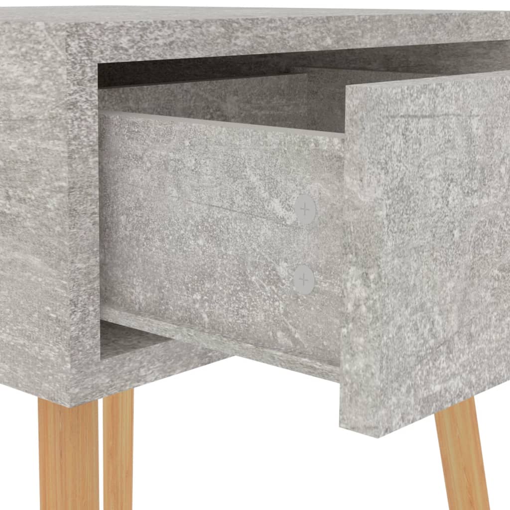 Comodini 2pz Grigio Cemento 40x40x56 cm in Legno Multistrato