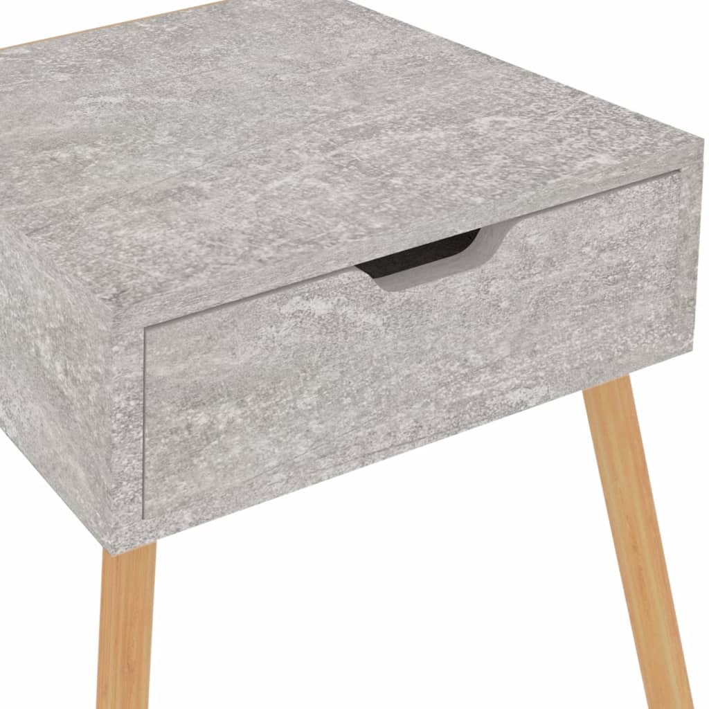 Comodini 2pz Grigio Cemento 40x40x56 cm in Legno Multistrato