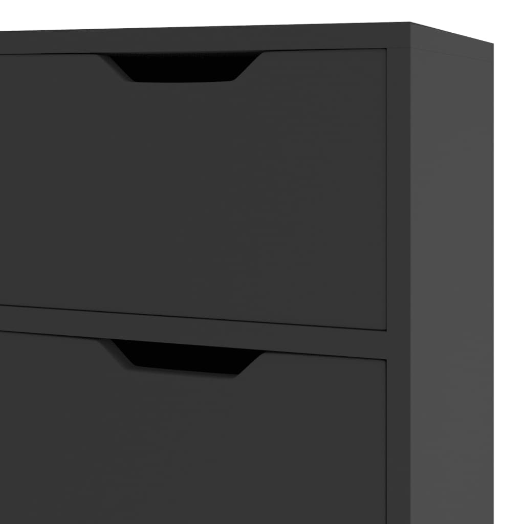 Credenza Nero Lucido 90x30x72 cm in Legno Multistrato - homemem39