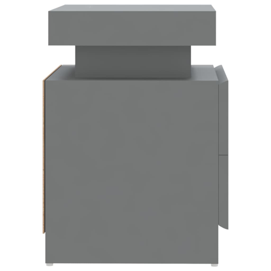 Comodino Grigio 45x35x52 cm in Legno Multistrato - homemem39