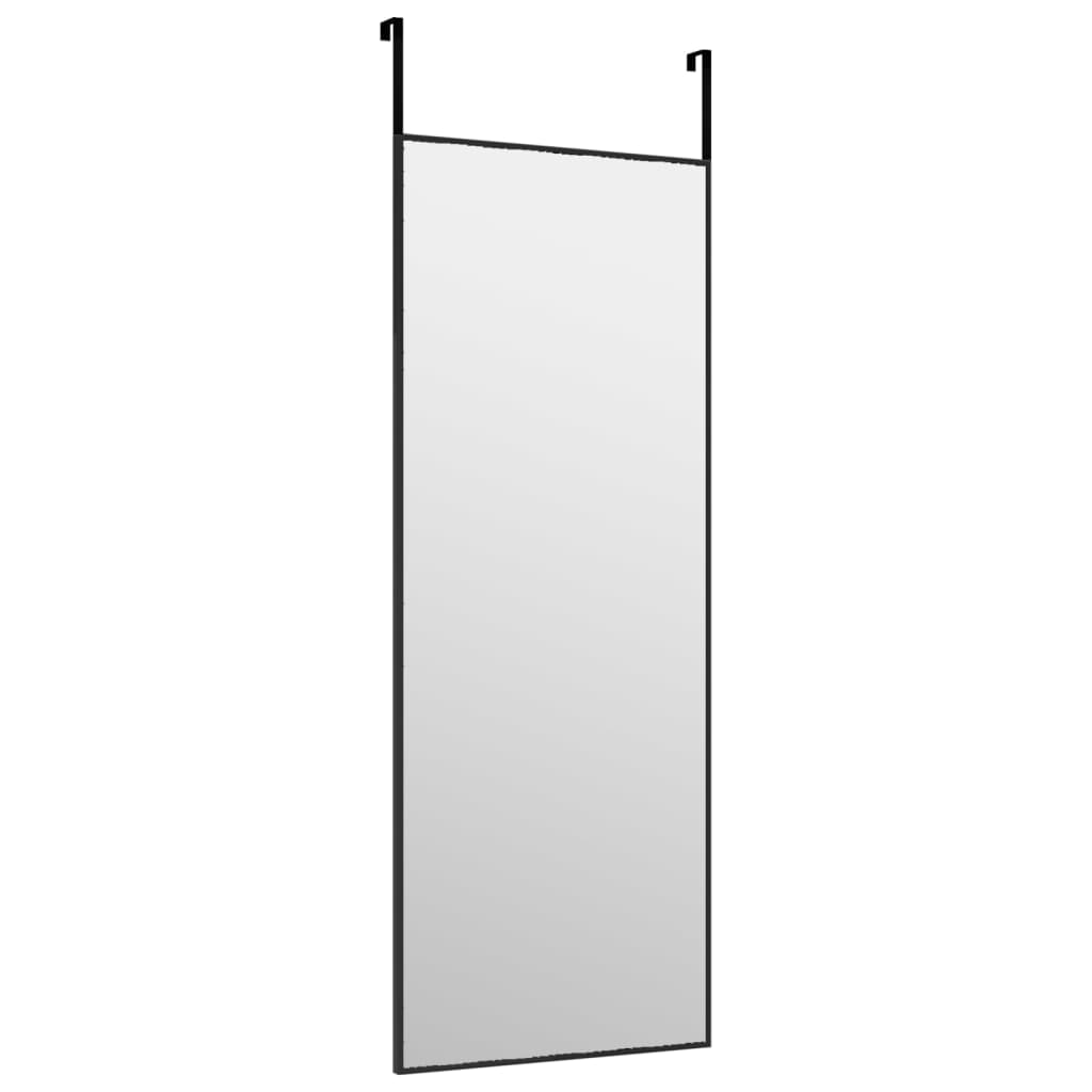 Specchio da Porta Nero 30x80 cm in Vetro e Alluminio | homemem39