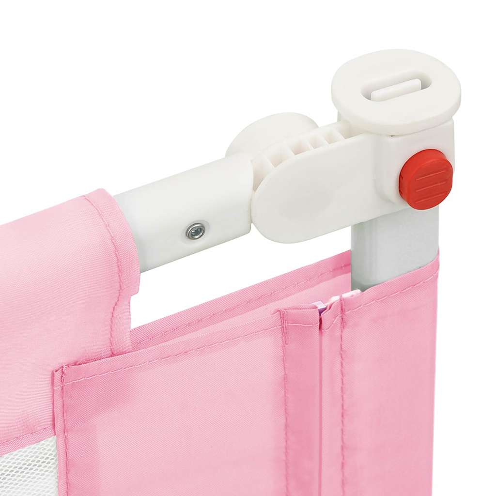 Sponda Letto di Sicurezza per Bambini Rosa 140x25cm in Tessuto - homemem39
