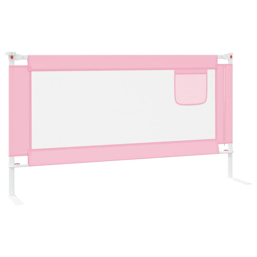 Sponda Letto di Sicurezza per Bambini Rosa 160x25 cm Tessuto - homemem39