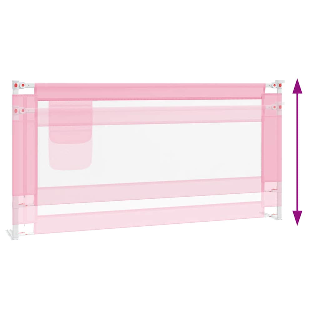 Sponda Letto di Sicurezza per Bambini Rosa 180x25 cm Tessuto - homemem39