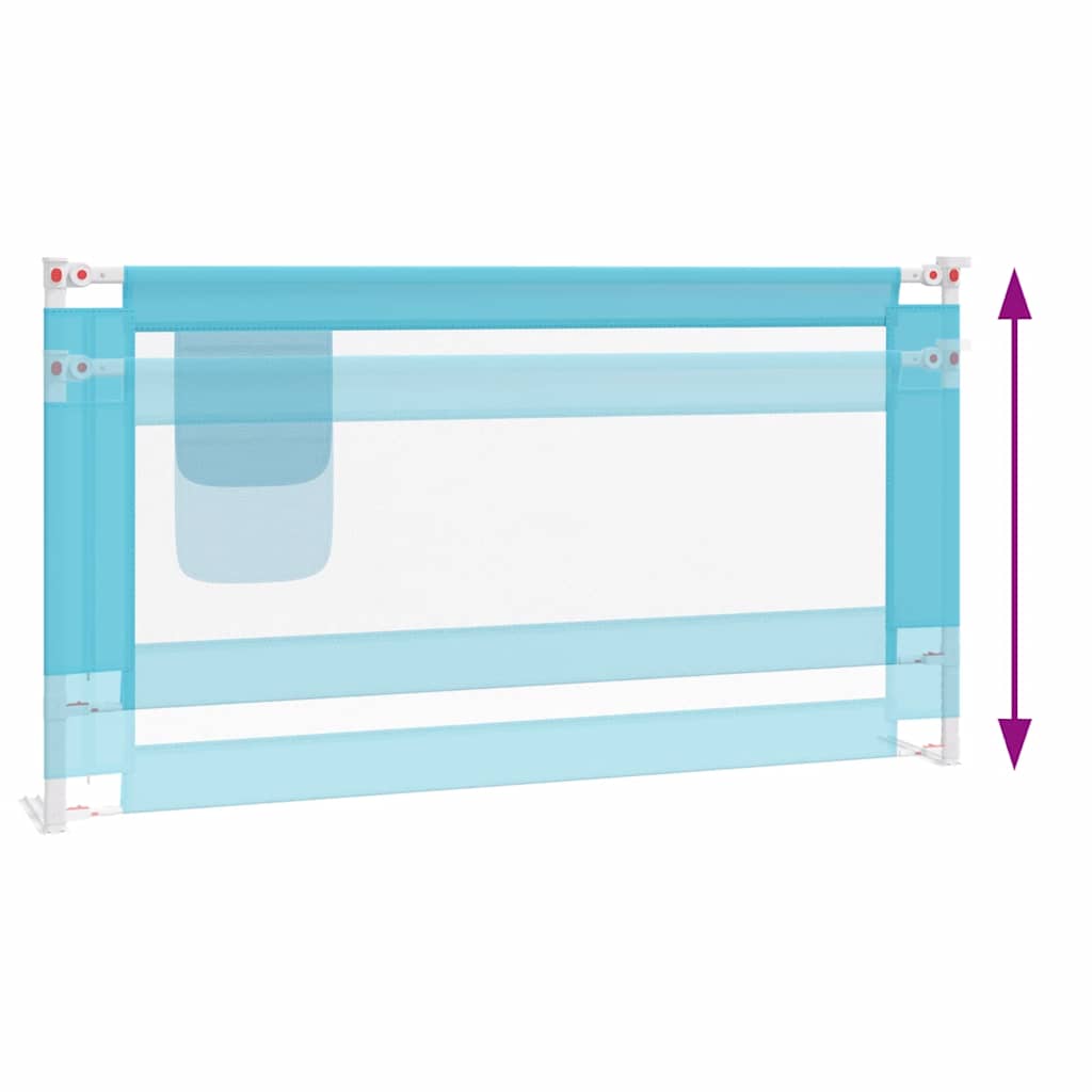Sponda Letto di Sicurezza per Bambini Blu 160x25 cm in Tessuto - homemem39