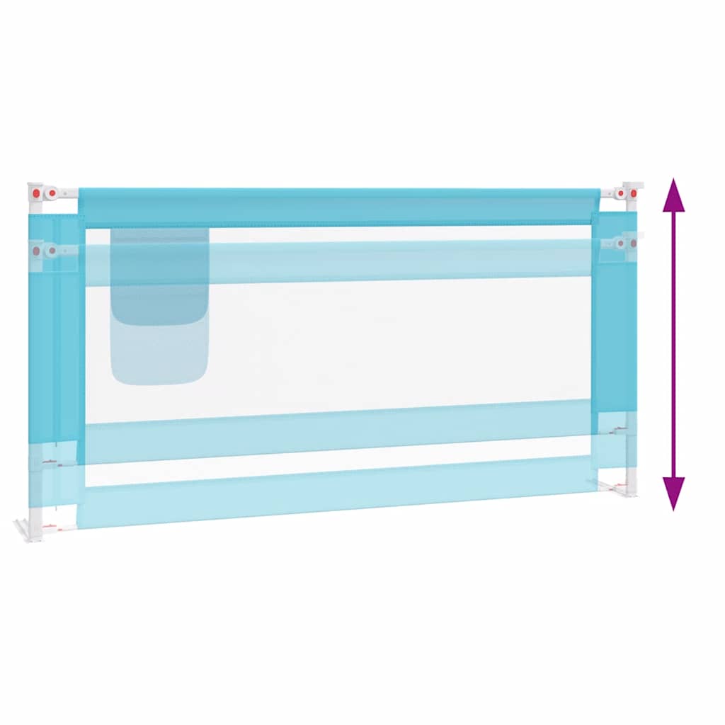 Sponda Letto di Sicurezza per Bambini Blu 180x25 cm in Tessuto - homemem39