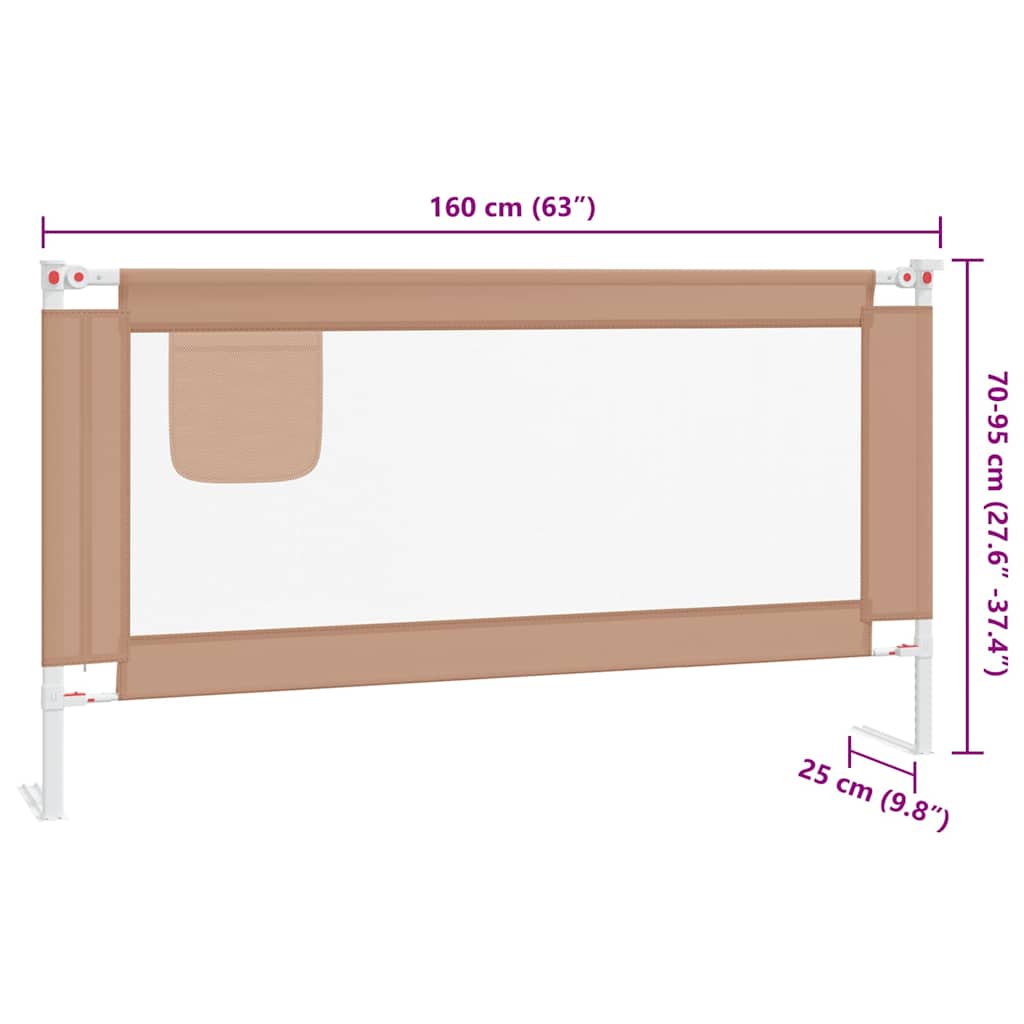 Sponda Letto di Sicurezza per Bambini Talpa 180x25cm in Tessuto - homemem39