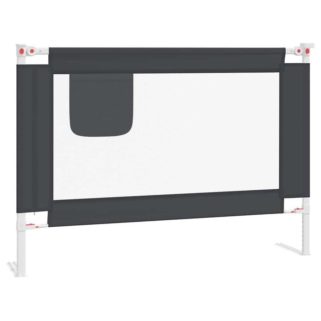 Sponda Letto Sicurezza Bambini Grigio Scuro 90x25 cm Tessuto - homemem39