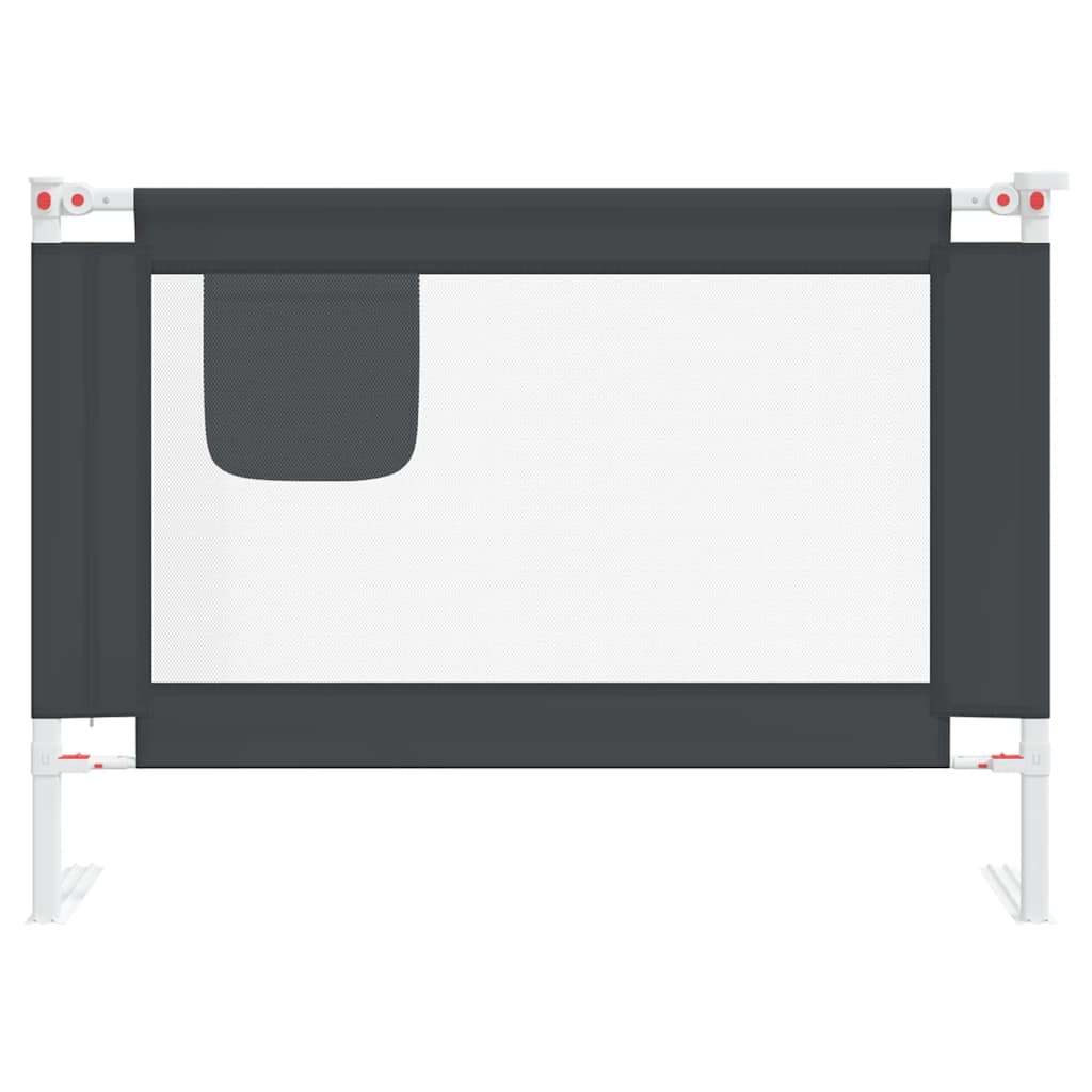 Sponda Letto Sicurezza Bambini Grigio Scuro 90x25 cm Tessuto - homemem39