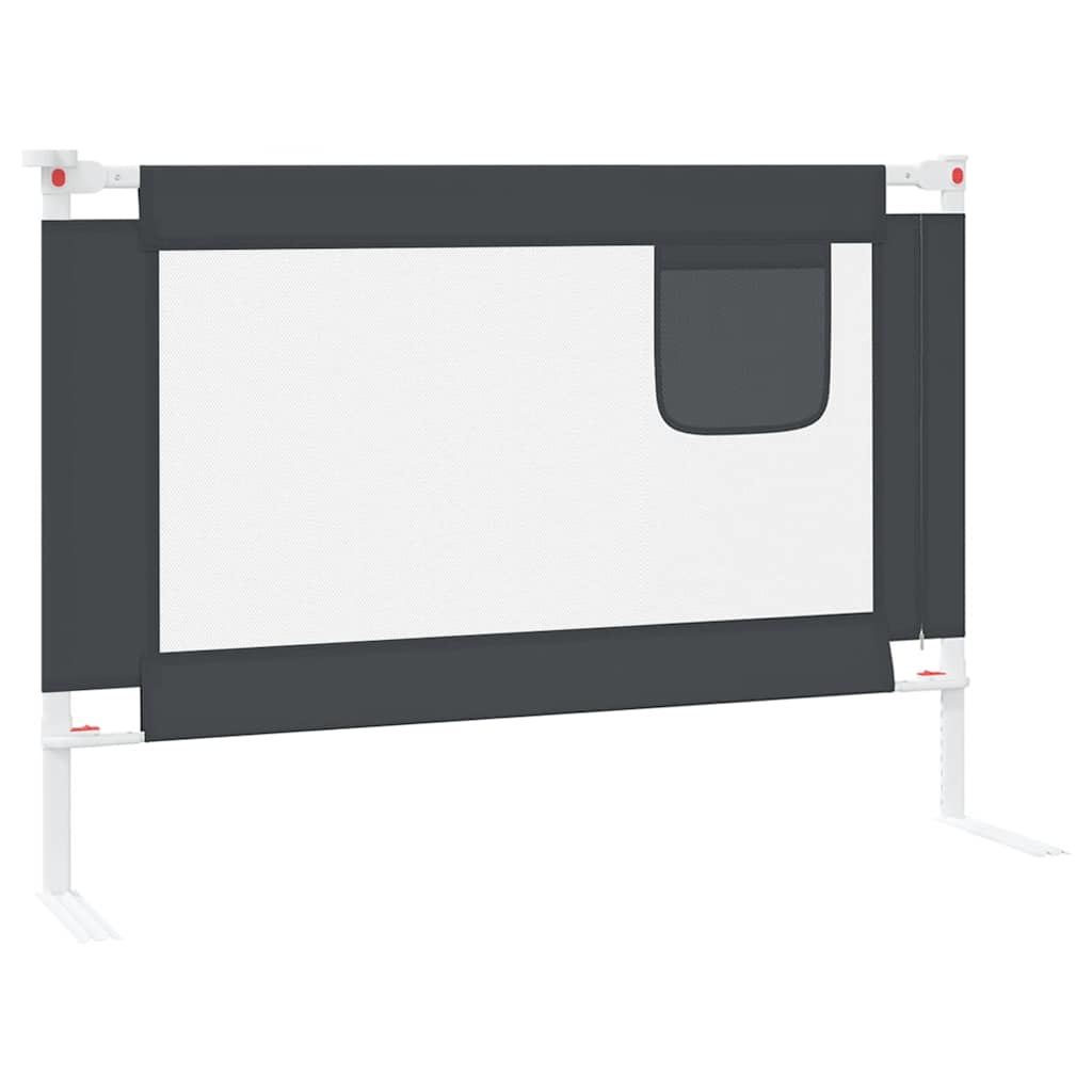Sponda Letto Sicurezza Bambini Grigio Scuro 90x25 cm Tessuto - homemem39