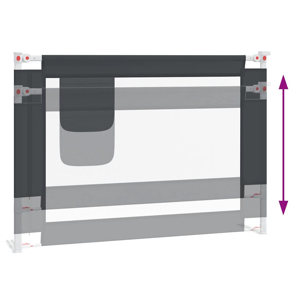 Sponda Letto Sicurezza Bambini Grigio Scuro 90x25 cm Tessuto - homemem39