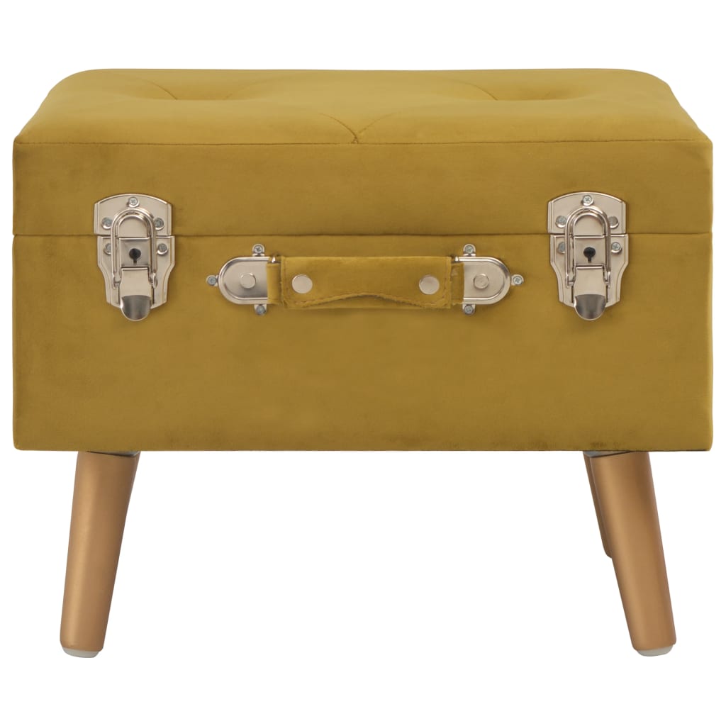 Sgabello con Contenitore 40 cm Giallo Senape in Velluto - homemem39