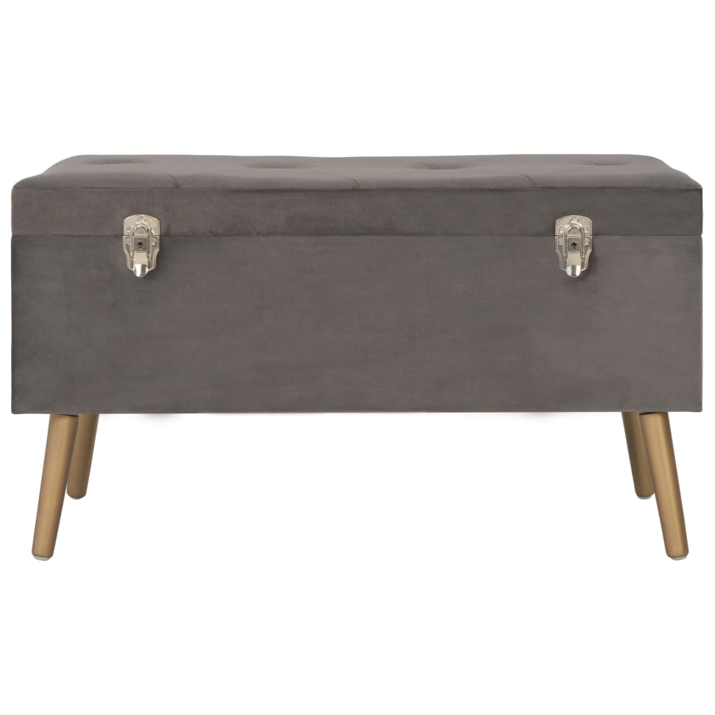 Sgabelli con Contenitore 3 pz in Velluto Grigio | homemem39