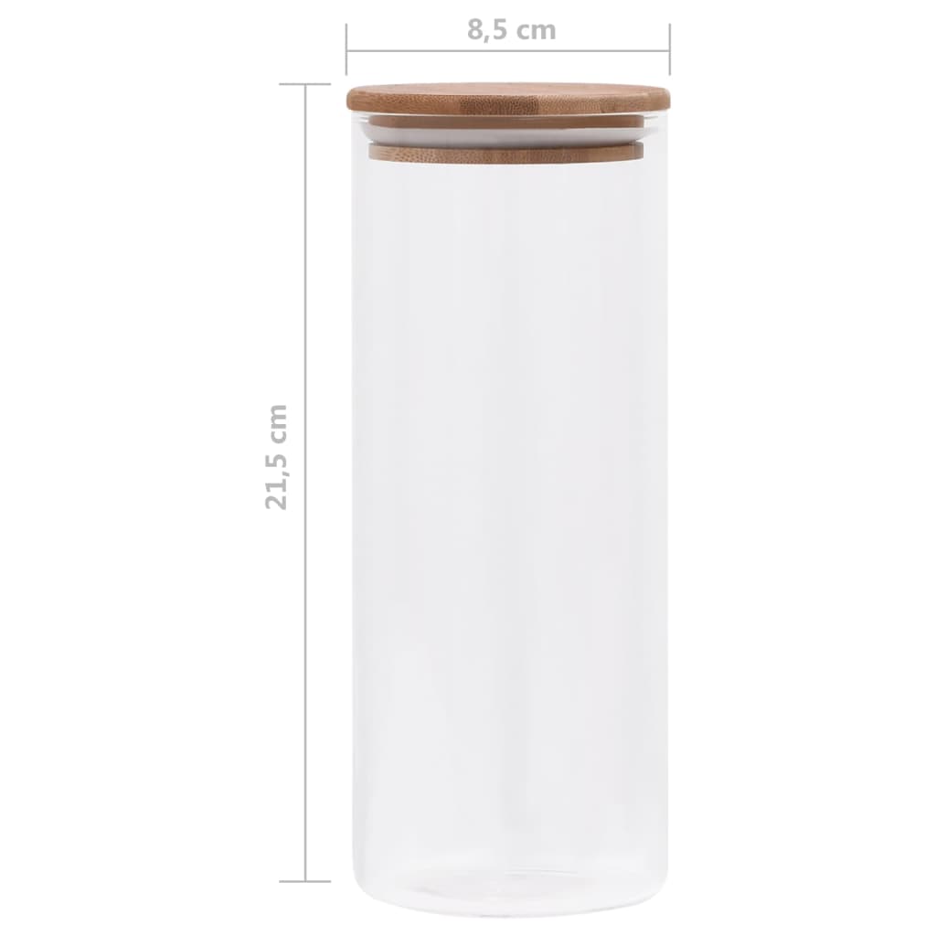 Barattoli di Vetro con Coperchio in Bambù 6 pz 1000 ml | homemem39