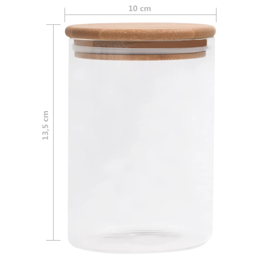 Barattoli di Vetro con Coperchio in Bambù 4 pz 800 ml | homemem39