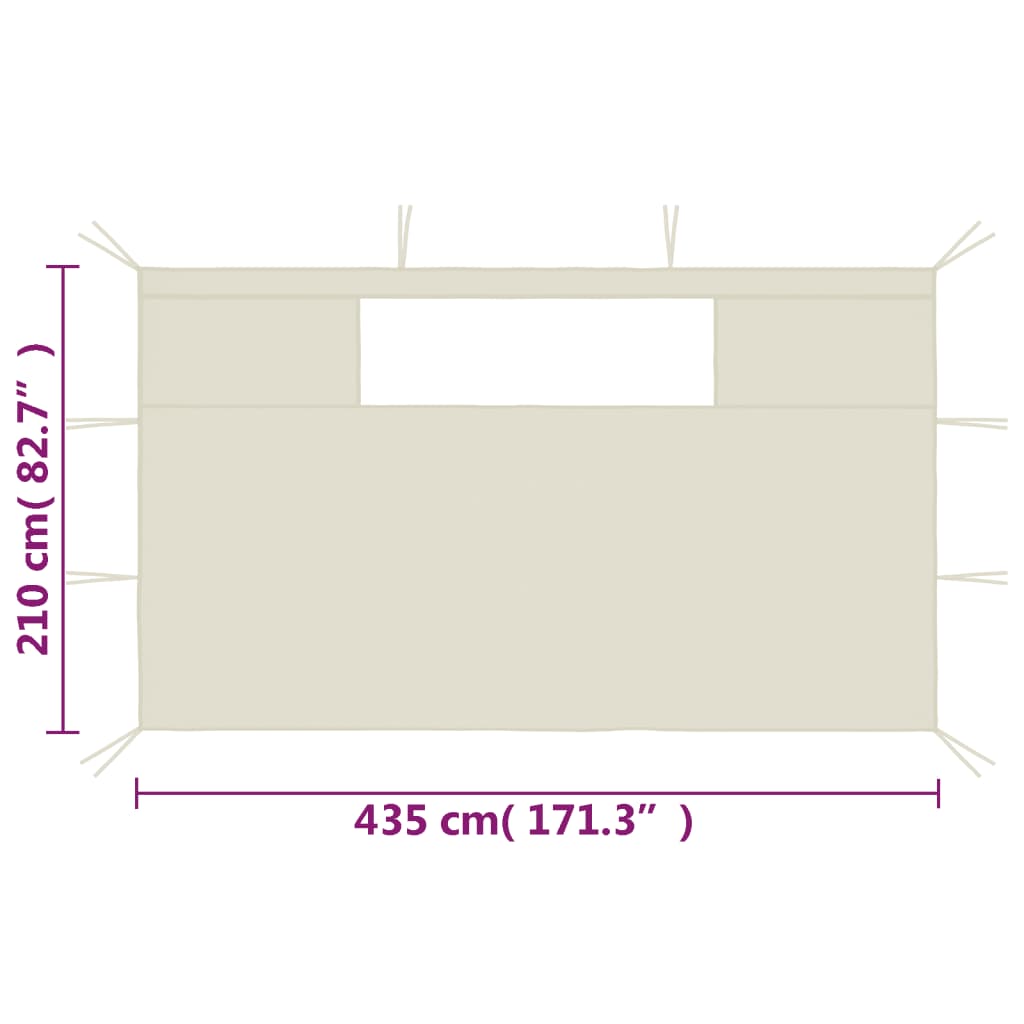 Pareti con Finestre per Gazebo 2 pz Crema | homemem39