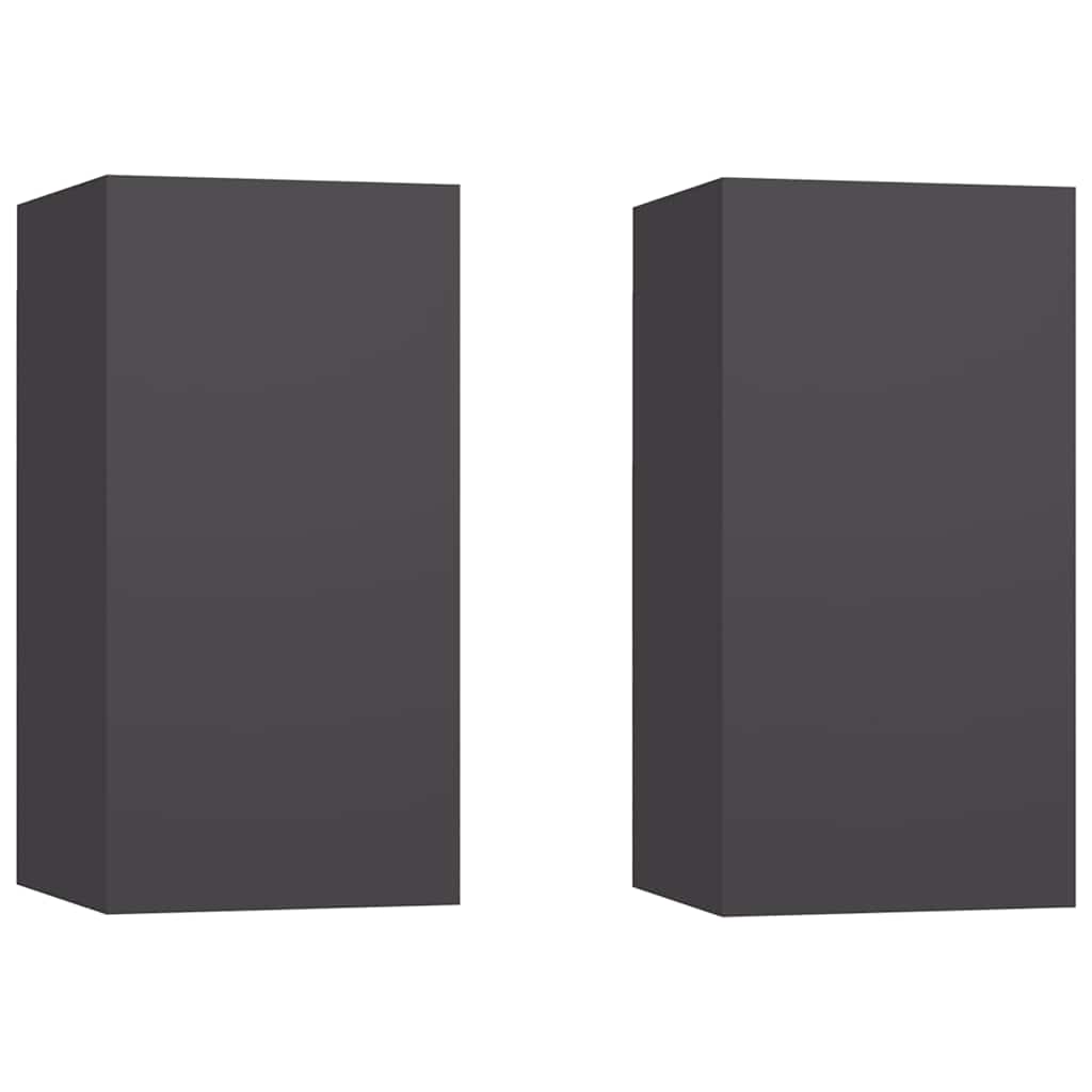 Mobili TV 2 pz Grigi 30,5x30x60 cm in Legno Multistrato - homemem39