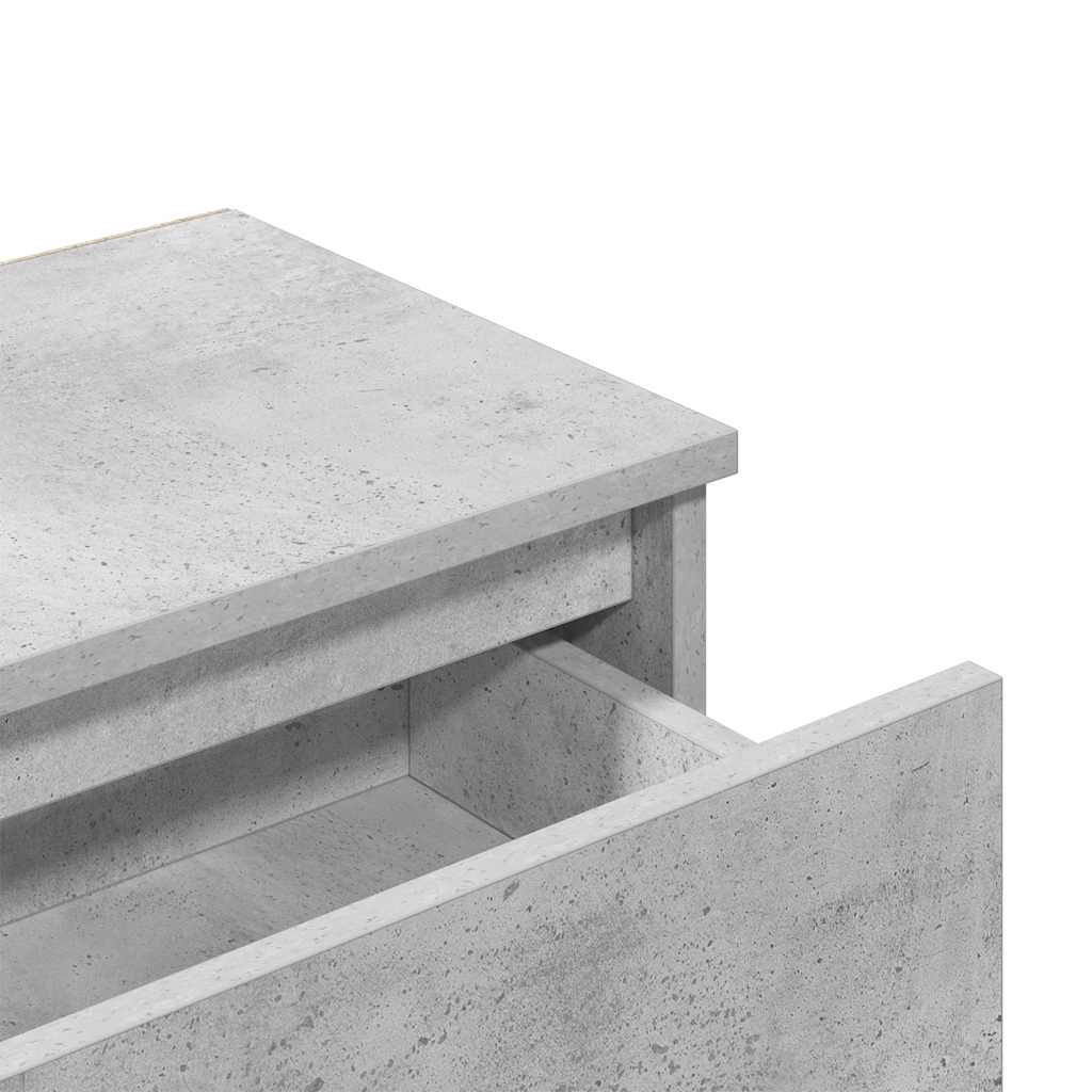 Comodino Grigio Cemento 40x30x39 cm in Legno Multistrato - homemem39