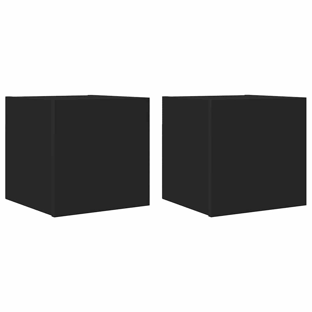 Mobili Porta TV a Parete 2pz Neri 30,5x30x30 cm - homemem39