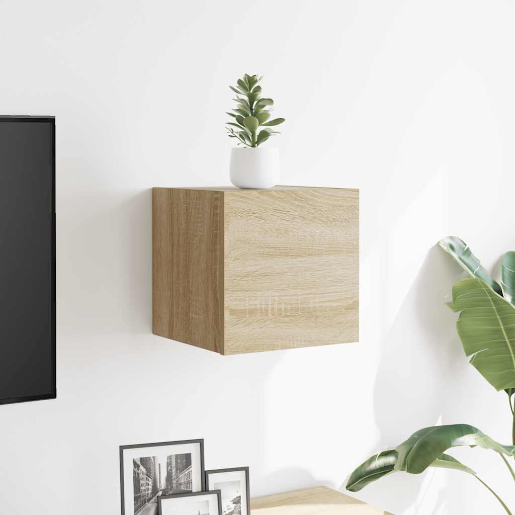 Mobile Porta TV a Parete Rovere Sonoma 30,5x30x30 cm - homemem39