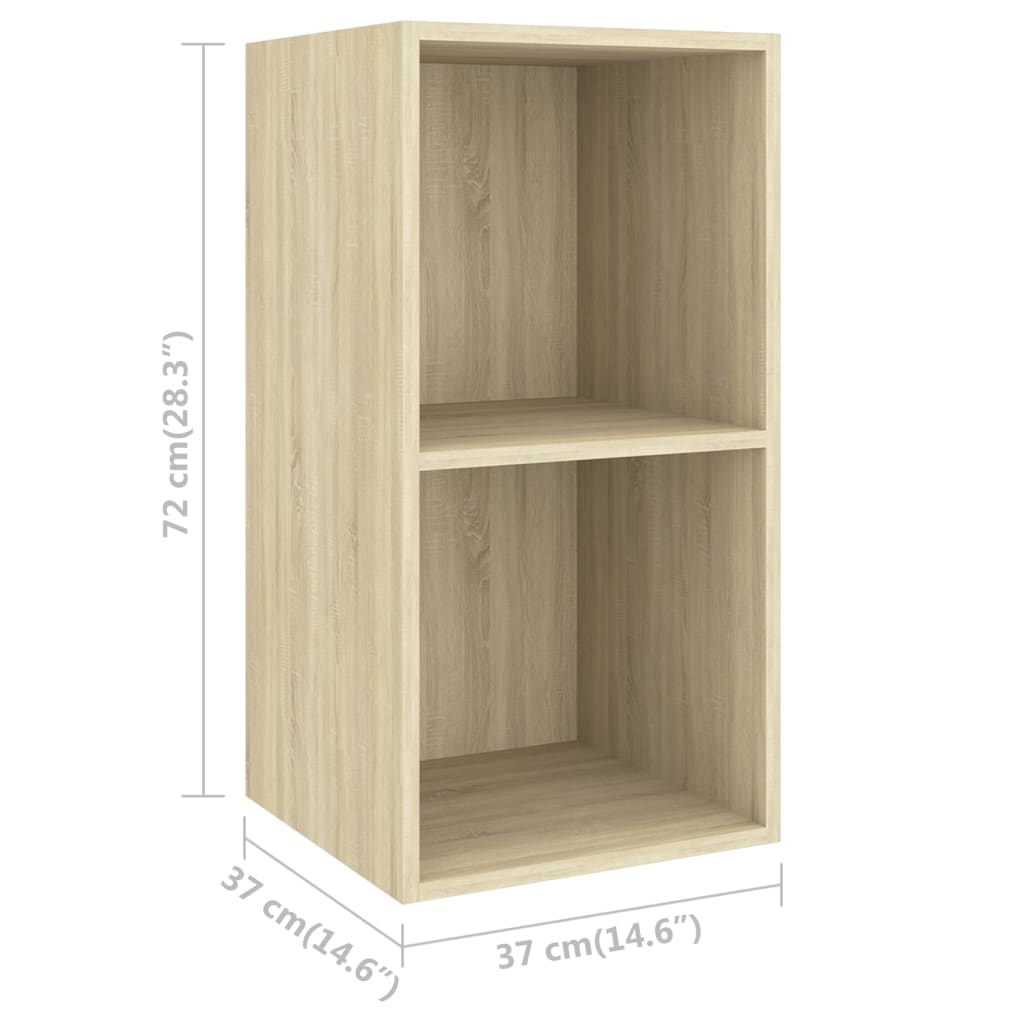 Mobile TV da Parete Rovere Sonoma 37x37x72 cm Legno Multistrato - homemem39