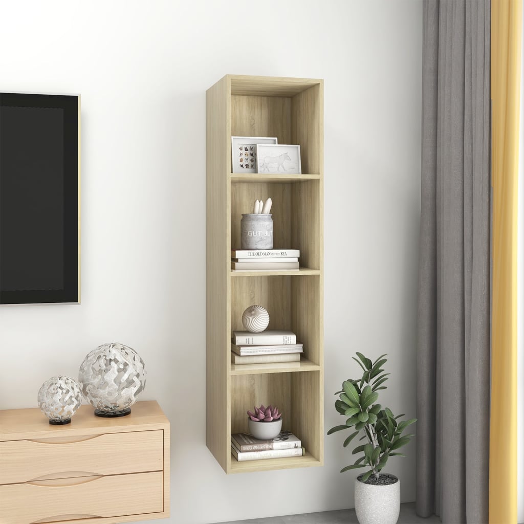 Mobile TV Parete Rovere Sonoma 37x37x142,5cm Legno Multistrato - homemem39