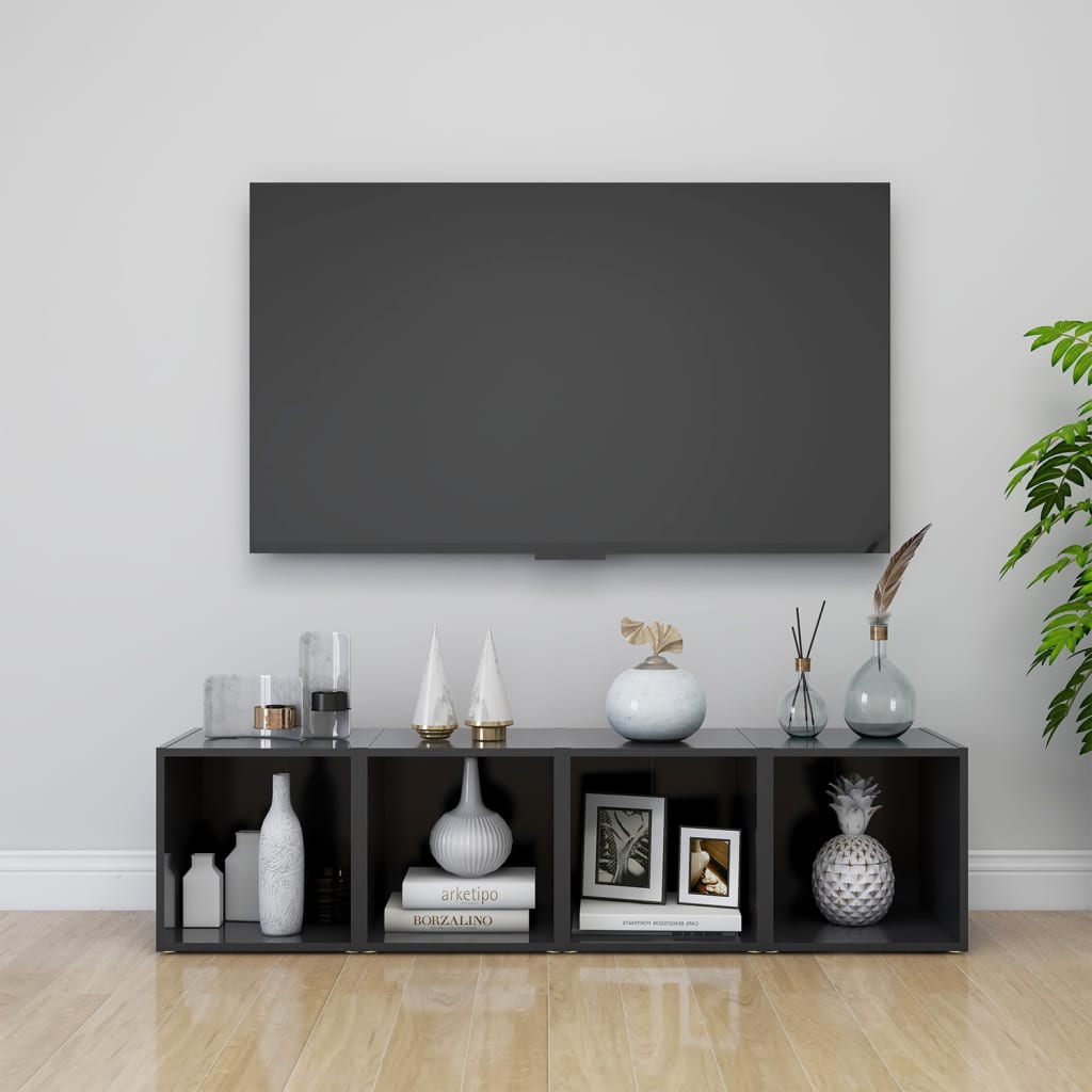 Mobili Porta TV 2 pz Grigi 37x35x37 cm in Legno Multistrato - homemem39
