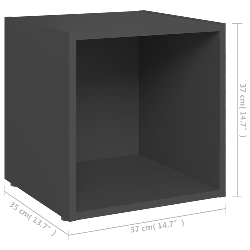 Mobili Porta TV 4 pz Grigi 37x35x37 cm in Legno Multistrato | homemem39