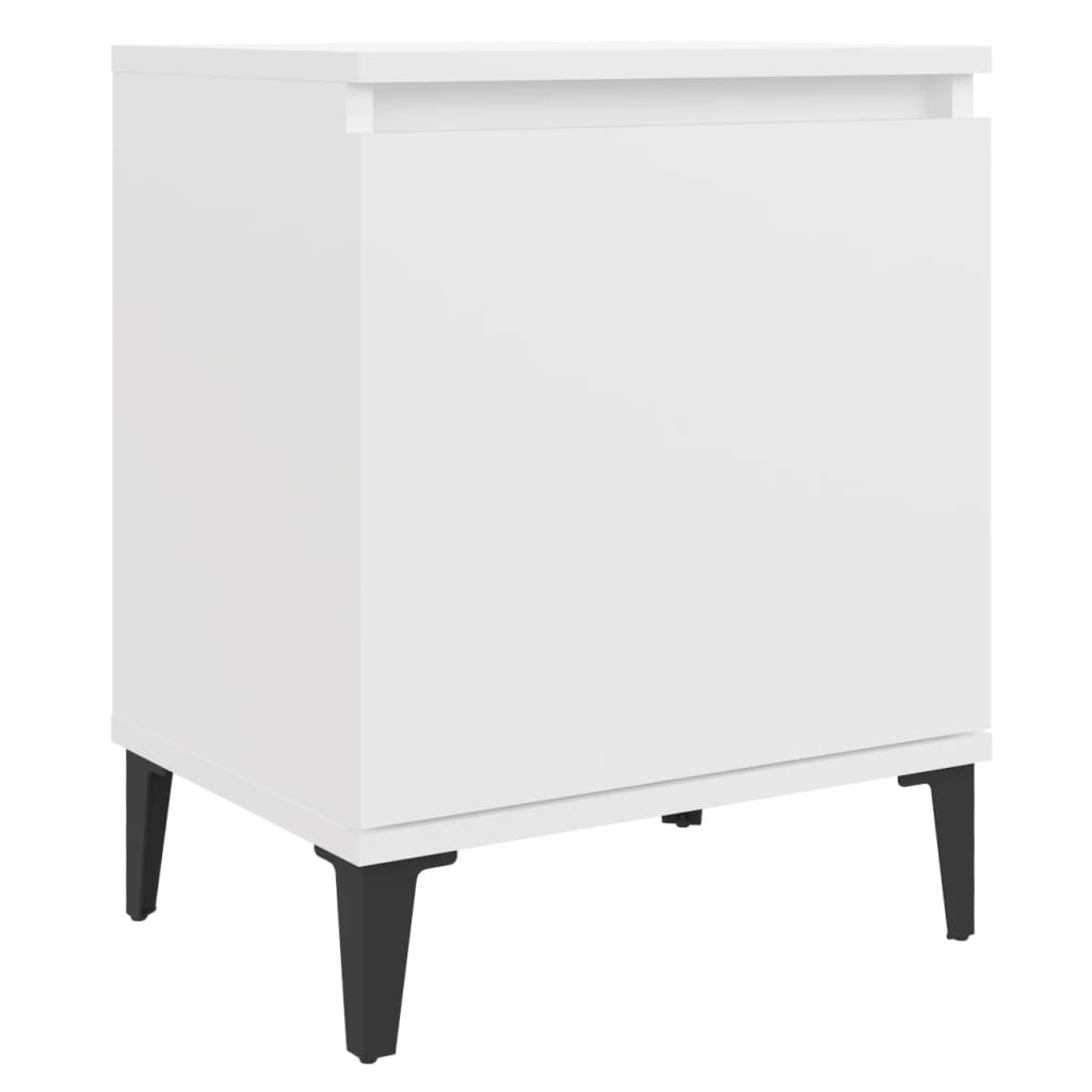Comodini con Gambe in Metallo Bianco 40x30x50 cm - homemem39