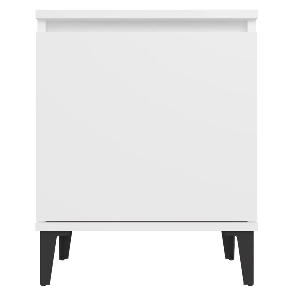 Comodini con Gambe in Metallo Bianco 40x30x50 cm - homemem39