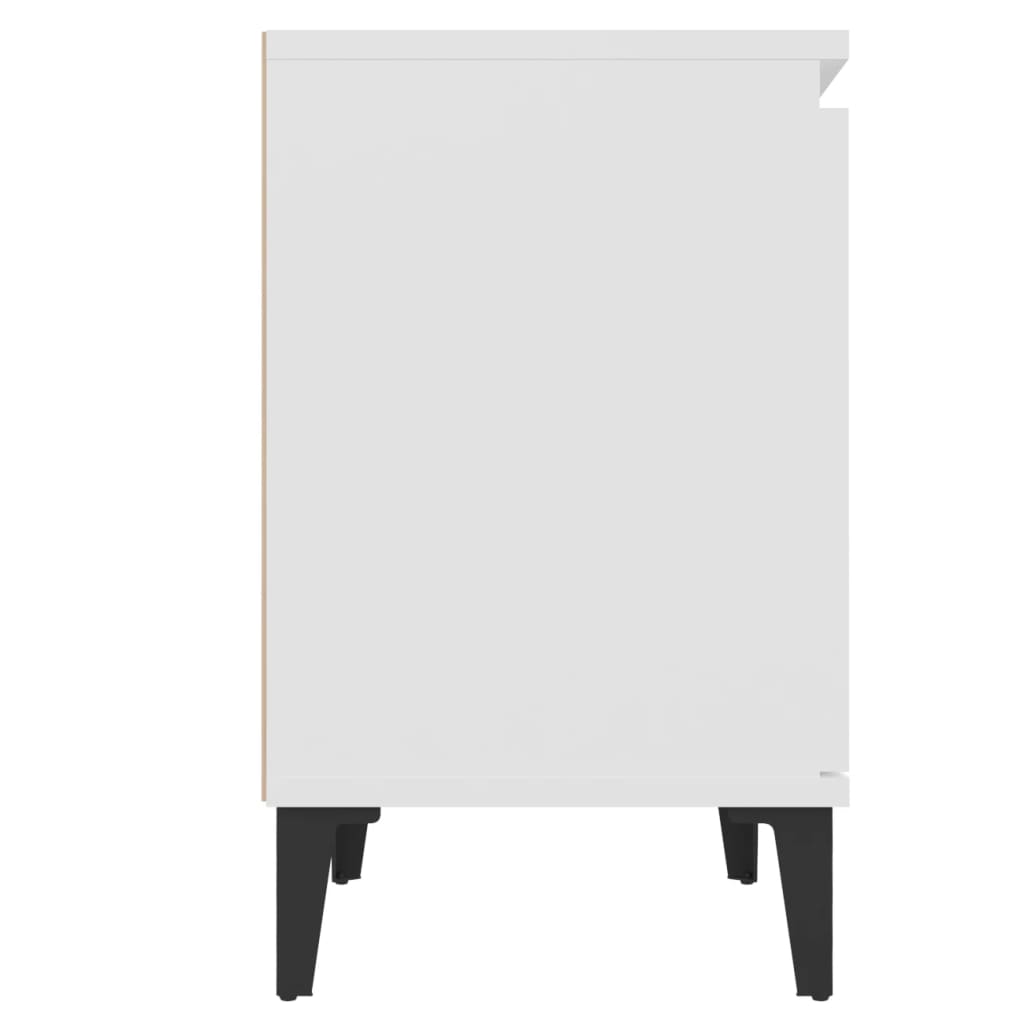 Comodini con Gambe in Metallo Bianco 40x30x50 cm - homemem39