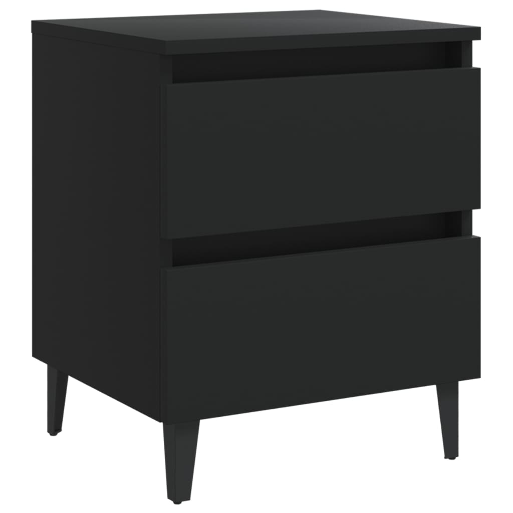 Comodini 2pz Neri 40x35x50 cm in Legno Multistrato - homemem39