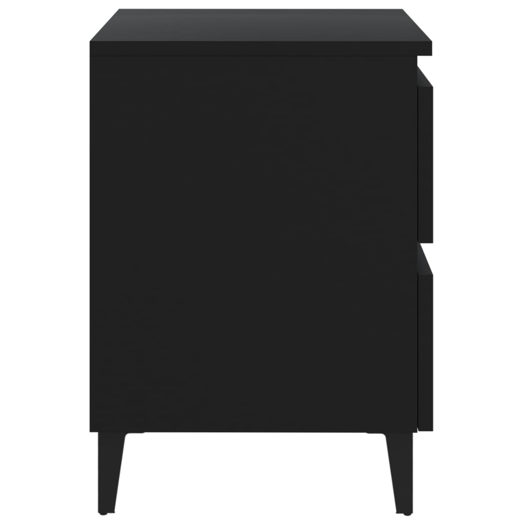 Comodini 2pz Neri 40x35x50 cm in Legno Multistrato - homemem39