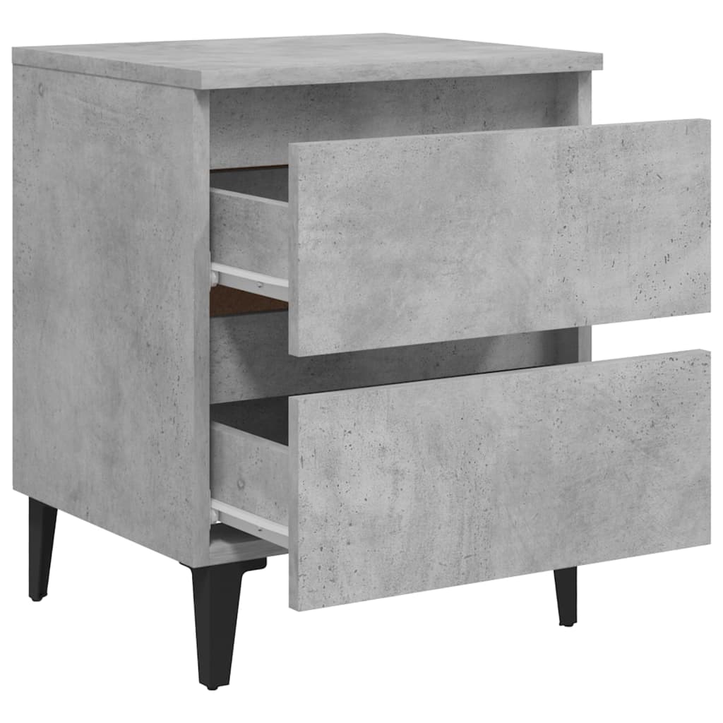Comodini 2pz Grigio Cemento 40x35x50 cm in Legno Multistrato - homemem39