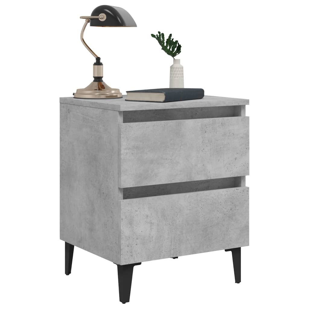 Comodini 2pz Grigio Cemento 40x35x50 cm in Legno Multistrato - homemem39