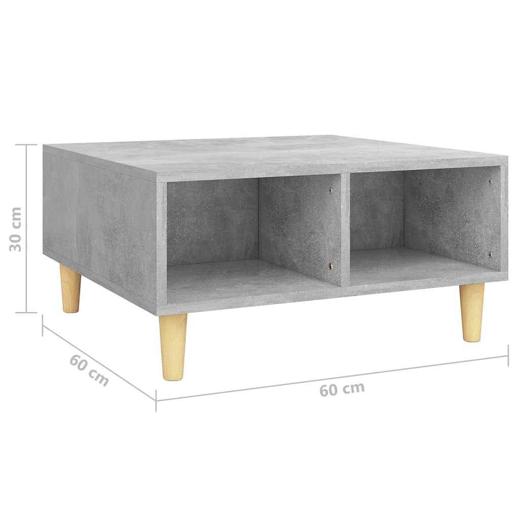 Tavolino da Salotto Grigio Cemento 60x60x30cm Legno Multistrato | homemem39