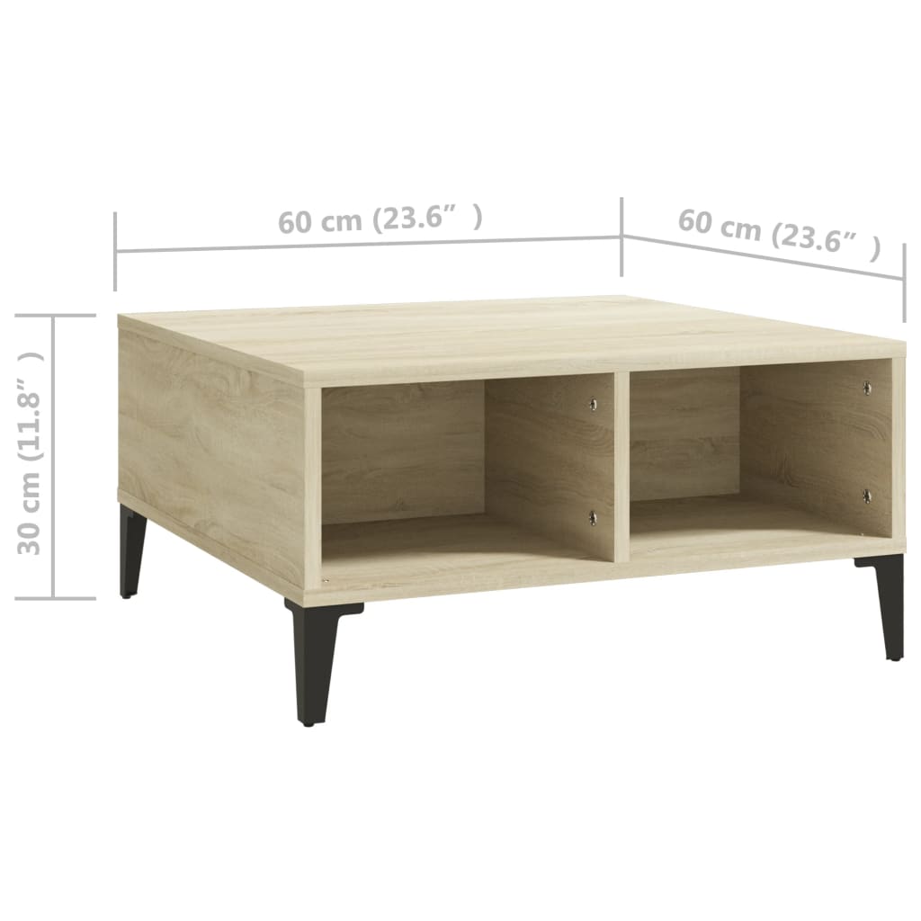 Tavolino da Salotto Rovere Sonoma 60x60x30 cm Legno Multistrato | homemem39