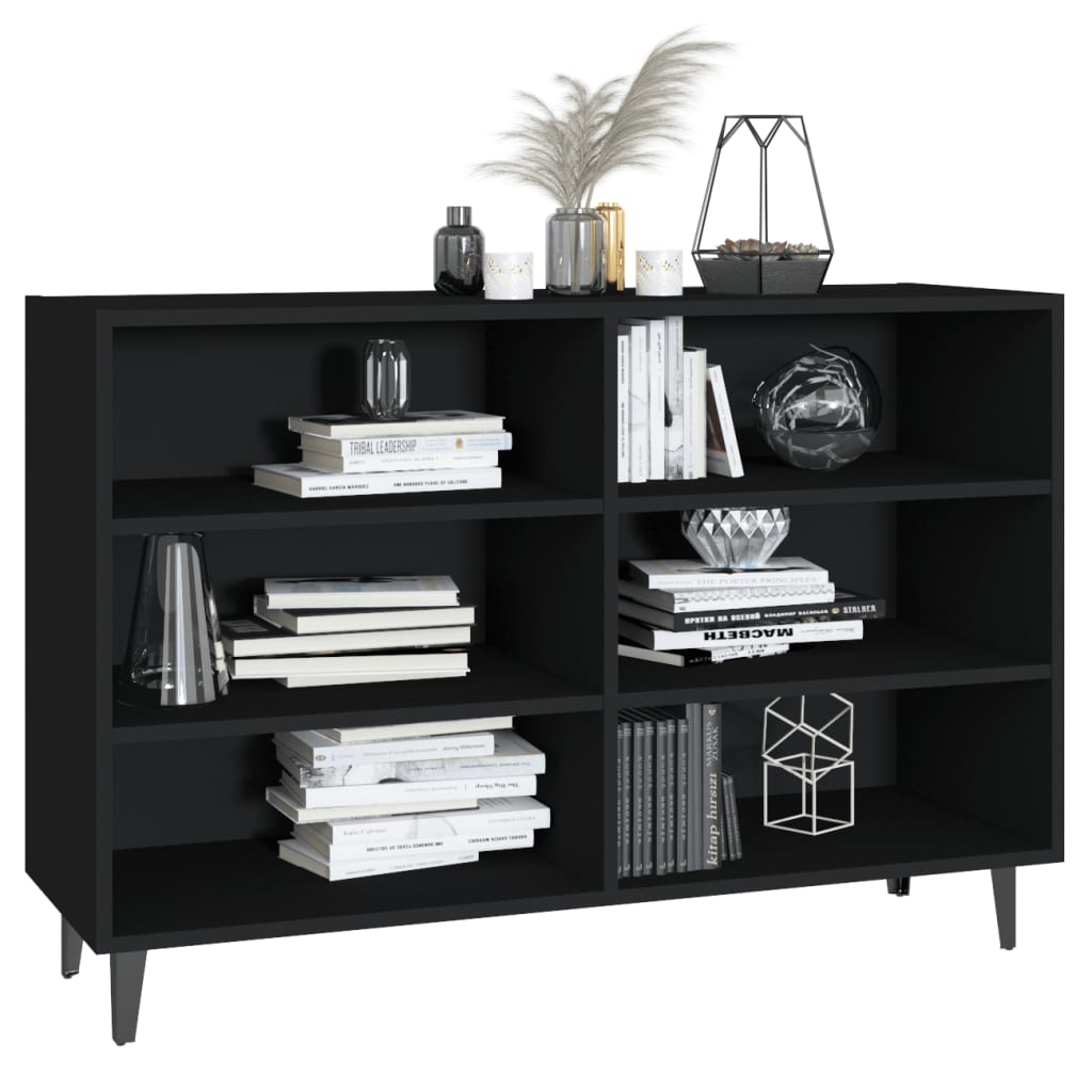Credenza Nera 103,5x35x70 cm in Legno Multistrato - homemem39