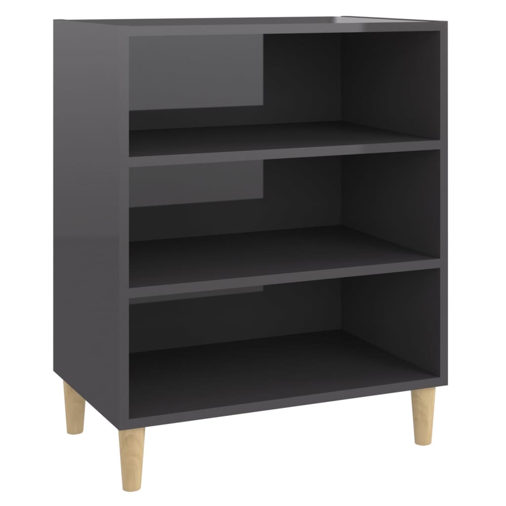 Credenza Grigio Lucido 57x35x70 cm in Legno Multistrato - homemem39