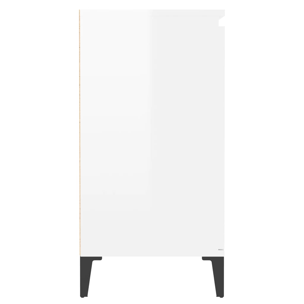 Credenza Bianco Lucido 60x35x70 cm in Legno Multistrato - homemem39