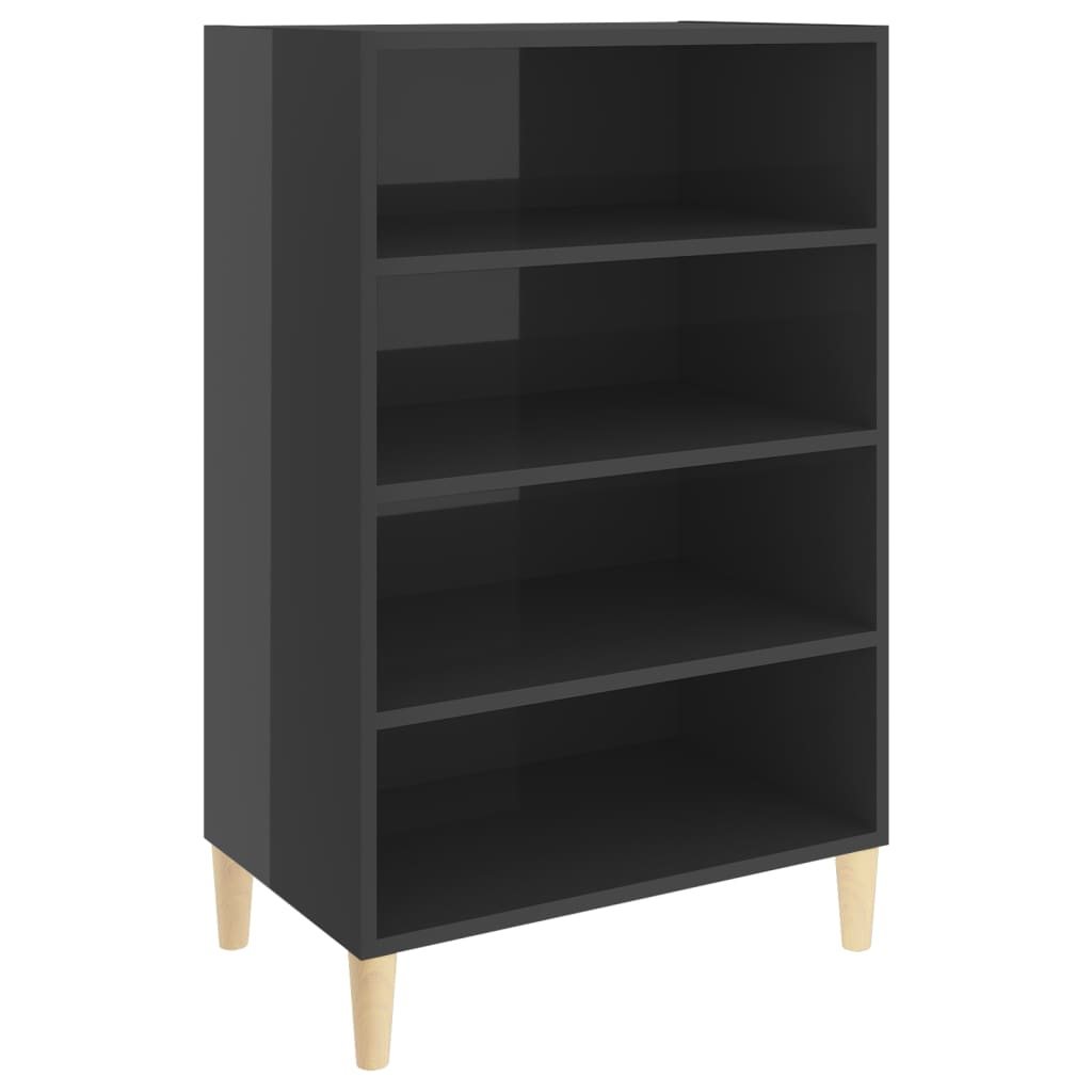 Credenza Grigio Lucido 57x35x90 cm in Legno Multistrato - homemem39